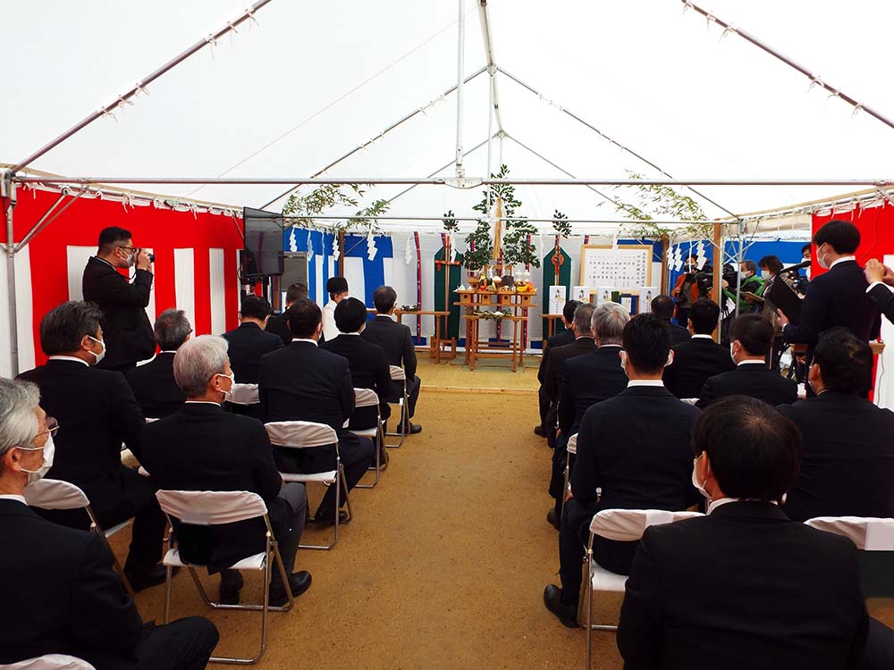 【建設現場リポート】鳥取県立美術館建設　安全祈願祭・起工式（2022.02.11）